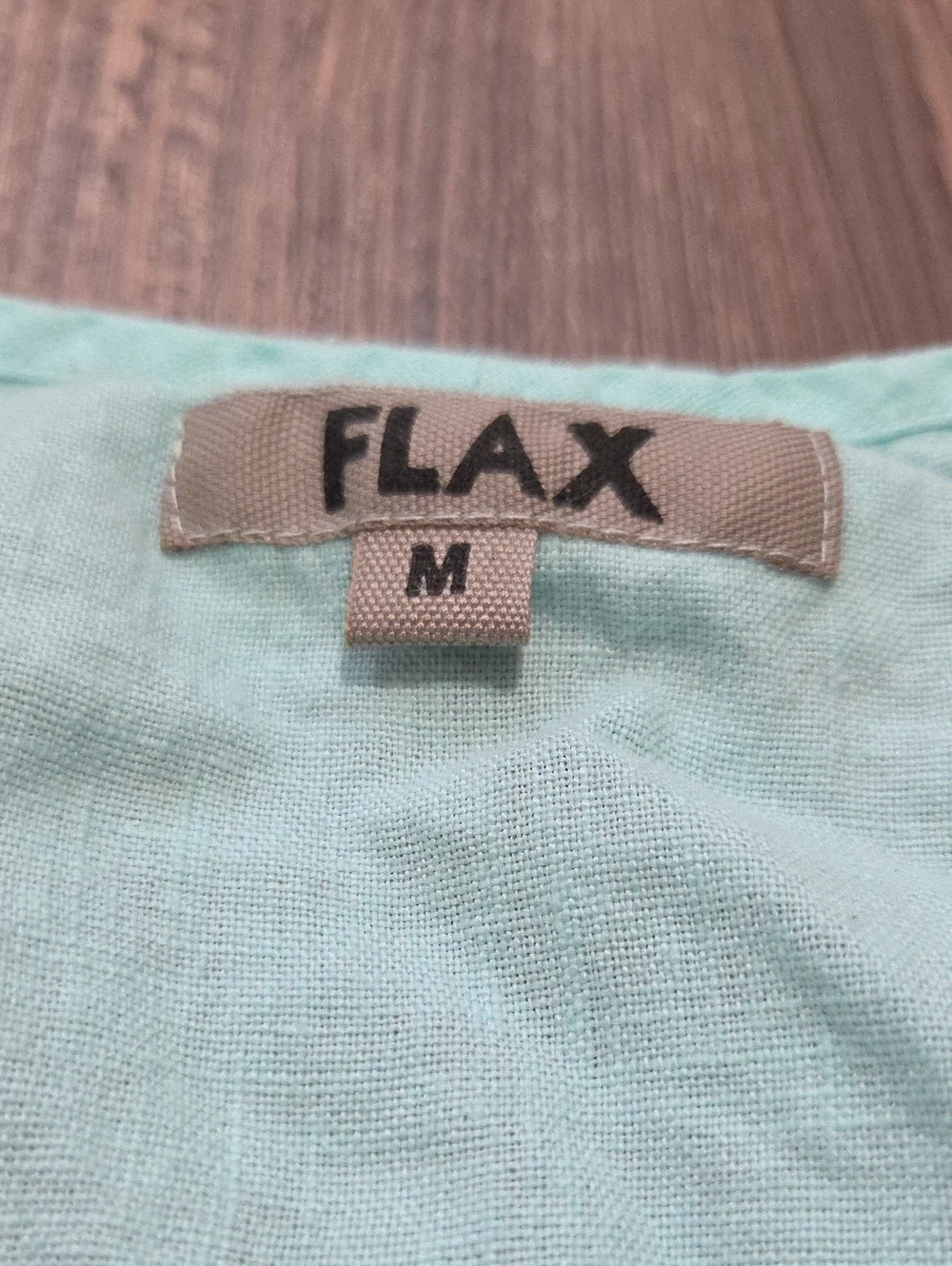 FLAX Light Aqua Sleeveless Linen Top - Picture 3 of 4